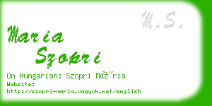 maria szopri business card